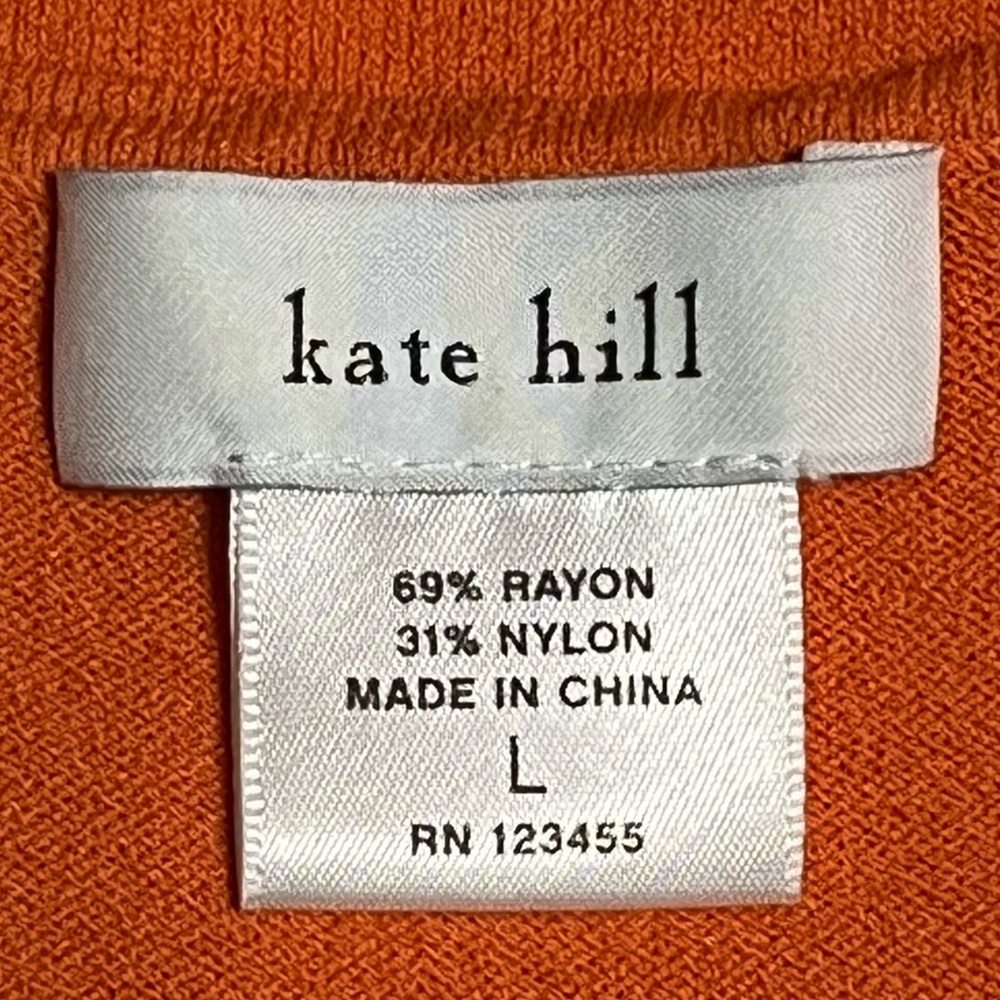 Kate Hill Vibrant versatile Orange Sleeveless ruched faux-wrap V-neck blouse - Picture 3 of 5
